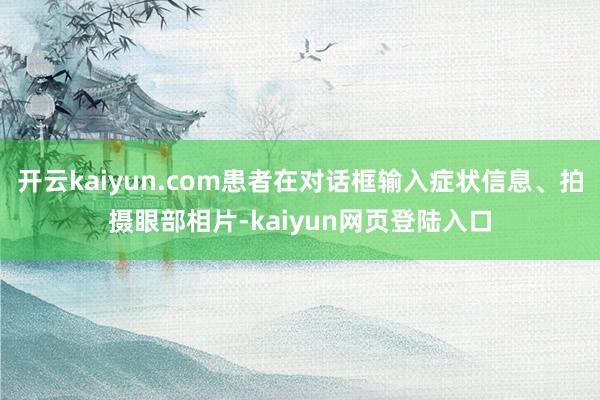 开云kaiyun.com患者在对话框输入症状信息、拍摄眼部相片-kaiyun网页登陆入口