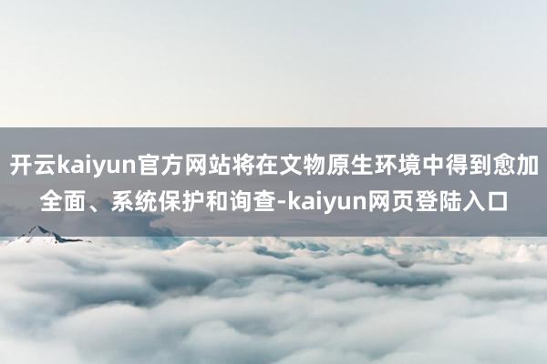 开云kaiyun官方网站将在文物原生环境中得到愈加全面、系统保护和询查-kaiyun网页登陆入口