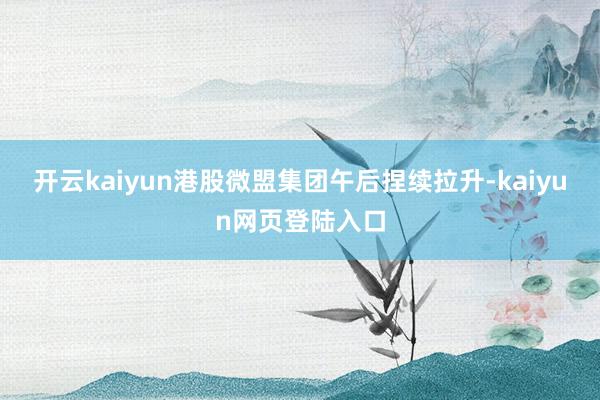 开云kaiyun港股微盟集团午后捏续拉升-kaiyun网页登陆入口