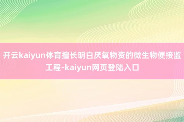开云kaiyun体育擅长明白厌氧物资的微生物便接监工程-kaiyun网页登陆入口