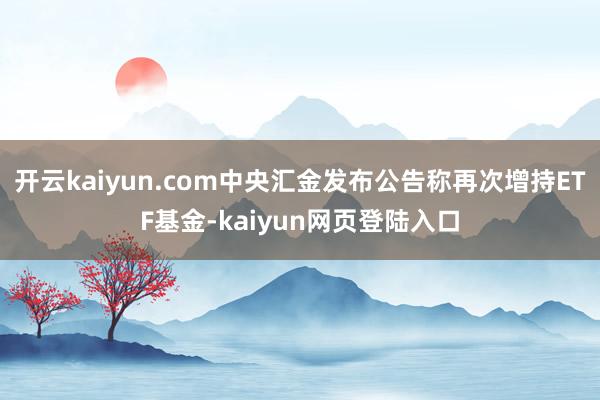 开云kaiyun.com中央汇金发布公告称再次增持ETF基金-kaiyun网页登陆入口
